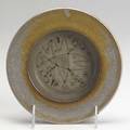 Scheier dish decorated in sgraffito signed 7 dia