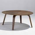Charles and ray eames walnut ctw coffee table unmarked 15 12 x 34 dia