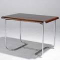 Style of marcel breuer laminated plywood and aluminum dining table unmarked 29 x 42 x 30