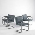 Mies van der rohe knoll set of four brno chairs knoll fabric labels 32 x 22 x 24