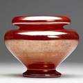 Tiffany studios red favrile glass vase etched lc tiffany favrile 16113074k 3 12 x 4 12