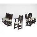 Limbert set of eight dining chairs two captains chairs and six side chairs branded marks armchairs 36 12 x 25 12 x 16 12