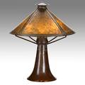Darcy gaw dirk van erp early hammered copper and mica table lamp stamped darcy gaw and dirk van erp windmill on medallion 22 x 18