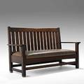 L  jg stickley vback loveseat no 262 dropin spring seat handcraft label 38 12 x 64 14 x 26