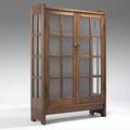 Gustav stickley doubledoor china cabinet no 815 with three fixed shelves branded mark 64 x 41 12 x 15