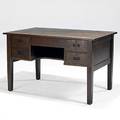 L  jg stickley five drawer desk no 501 handcraft decal 29 12 x 30 x 48