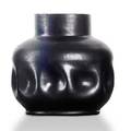 George ohr dimpled vase in gunmetal and mahogany glaze stamped ge ohr biloxi miss 3 12 x 3 12