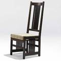 Gustav stickley tallback spindled chair slingseat foundation unmarked 46 x 19 x 18