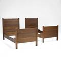 Roycroft pair of paneled twin beds provenance roycroft inn east aurora ny each stamped r106 48 14 x 39 x 78 12