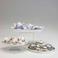 English miniature tea sets two by crown staffordshire one by coalport