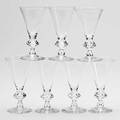 Steuben set of seven wine glasses in the teardrop pattern 20th c signed steuben 7