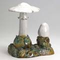 Italian majolica mushroom sculpture 14 x 12 x 8 12