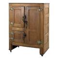Oak icebox paneled sides three door missing base panel 47 x 34 12 x 19