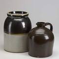Stoneware six crocks or jugs tallest 17 12