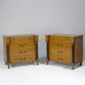 Pair of french empire style chests four drawers ebonized columns mid 20th c 35 12 x 38 14 x 22 34