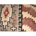 Native american rugs two navajo area rugs with geometric design 20th c larger 81 x 43