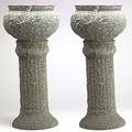 Red wing matched pair of jardinieres and pedestals unmarked each 33 12 x 16 dia