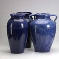 Ohio pottery three floor vases one impressed rrp co roseville oh each 18