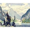 Barbara leighton british 20th c color woodblock print lake louise framed signed titled and numbered 10 14 x 13 14