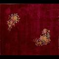 Chinese art deco wool rug with floral decoration on a solid ground 104 x 138