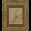 Four academic 19th c drawings each pencil and or crayon on paper depicting figural compositions framed largest 10 x 14