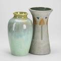 Roseville fulper mostique vase and fulper baluster vase each marked taller 12 12