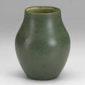 Hampshire ovoid vase with bluegreen feathered glaze marked hampshire pottery 8 12 x 6 12 dia