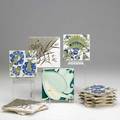 William morris attr group of eleven tiles in the elfely pattern each stenciled and numbered each 5 sq