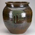 Aouchikake mizugame large onda pottery urn 20th c 18 x 17 12