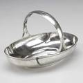 American arts and crafts sterilng silver basket by heinrich and anna eicher hand hammered with pierced open work handle
