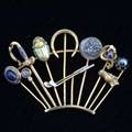 Ten gemset or figural pins ca 19001920 233 gs