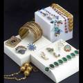 Box lot of costume jewelry bracelets pins necklaces etc