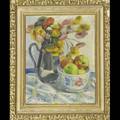 French 20th c artworks jean royere french 19021981 pencil on paper drawing of a still life with roses framed signed and dated 1935 12 12 x 9 oil on cavas of a still life with fruit and f