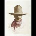 William matthews american 20th c aquatint in colors cowboy framed signed titled and numbered 15 34 x 11 12