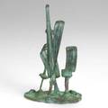 Winni brueggemann floriform patinated phosphorous bronze sculpture with polished highlights signed wb 08 7 12