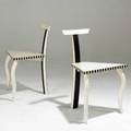 Gerard taylor pair of postmodern tripod chairs one inscribed gt 85 30 12 x 22 x 17