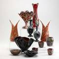 Fratelli toso pair of flaring vases together with eleven similar pieces most carnival glass toso 10