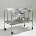Art deco polished aluminum bar cart 32 12 x 20 x 44