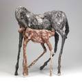 Siri hollander american b 1959 wire and concrete sculpture mare and foal 20th c 22 x 19 12