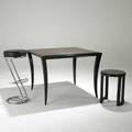 20th c furnishings baker card table dunbar side table and gilbert rhode stool table 30 x 39 sq