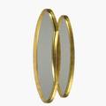 La barge double mirror in gold leaf intersecting ovals 49 x 34