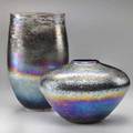 Don friel two lustered glass vases 198081 signed and dated 7 and 12