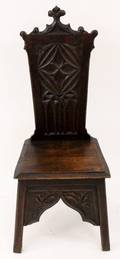 19th Century Gothic Revival Oak Side Chair