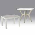 Milo baughman side table and italian laminate dinette table table 30 diam