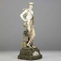 Ernst wahliss amphora porcelain figurine of mercury blue depose stamp made in austria 4648 18 x 5 12