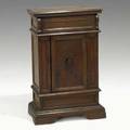 Continental cabinet walnut lift top exposes desk interior 18th c 36 12 x 24 x 13 12