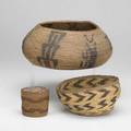 Native american baskets two from california one from the northwest coast tallest 4 12