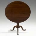 New england tilttop table cherry snake foot pedestal base 18th c 27 12 x 36 x 31