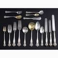 new vintage assembled silver flatware 238 pieces durgin 1904 includes thirtyseven serving pieces some retailed by bigelow  kennard various monograms 231 ot