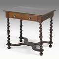 English william and mary library table walnut with turned legs and bun feet 18th c 28 12 x 31 x 21